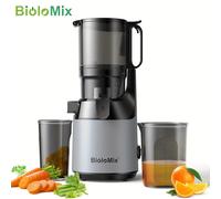 TEMU Extractor de de prensado en frío BioloMix, máquina de masticadora lenta con extragrande de 130 mm para enteras con triple filtro, fácil de limpiar, motor de 250 W