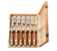 TEMU EZARC Juego de 6 cinceles para madera, acero al , bordes afilados 60CRV, herramientas profesionales para tallar madera, estuche de madera de , sin montaje, para y carpintería