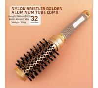 TEMU Fabricante Directo de Peine Rizador Dorado, Cepillo Rizador de Tubo de Cerdas con Tubo de Aluminio Cerámico para Conducción de , Adecuado para Alisar el Cabello
