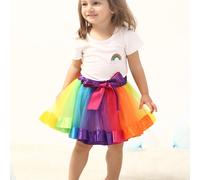 TEMU Falda de Niña Falda Falda de Tul Falda Tutú Falda de Baile Infantil Falda de Princesa Falda Colorida