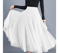 TEMU Falda de tul con cintura elástica, elegante falda tutú de línea A para y verano, ropa de mujer.