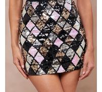 TEMU Falda Mini de Lentejuelas Brillantes - Falda Corta Ajustada Ideal para Fiestas , Outfits de Nocturno y Festivales - Falda Corta Lavable a Máquina