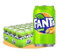 TEMU Fanta Exotic, Refresco con Sabor a Naranja, Melocotón y Fruta de la Pasión, Pack Ahorro de 24 Latas de 330ml