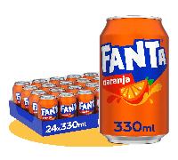TEMU Fanta Naranja, Refresco con 8% de Zumo de Naranja, Bajo en Calorías, Pack Ahorro de 24 Latas de 330ml