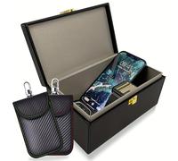 TEMU Faraday y un juego de dos bolsas Faraday diseñadas para llaves de coche, una bolsa para mandos a distancia, una de bloqueo de para el robo de sistemas de entrada sin llave, sin batería