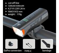 TEMU Farol de Bicicleta LED Recargable por USB - Aleación de Aluminio, para Montañas y Carreteras - Ideal para Ciclismo Nocturno