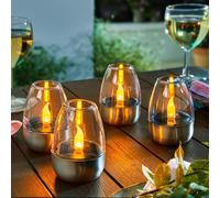 TEMU Farol solar para Halloween; Vela de té para Navidad; Linterna de vela sin llama para exteriores que parpadea con un sensor del al , para decorar jardines, camping y fiestas en colores cálidos.