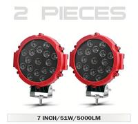 TEMU Faros LED Super Brillantes de 7 Pulgadas para Techo, Lámpara Redonda de Trabajo de 51W para Jeep y Lada 4X4 SUV