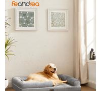 TEMU Feandrea Cama Ortopédica para Perros, Sof, Cama para Mascotas, Acolchado , Bordes Elevados, Extrable y Lavable, 106 x 80 x 20 cm, Antideslizante,