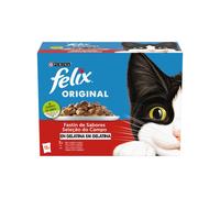 TEMU FELIX Original Festín de en Gelatina - Alimento Húmedo Completo para Gatos Adultos Combinación de