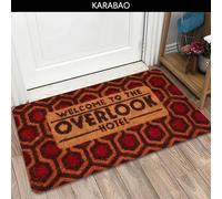 TEMU Felpudo de exterior con temática de , de material de franela, con un hexagonal de patchwork y naranja y un eslogan en negro "WELCOME TO THE HOTEL" en . Adecuado para entradas exteriores, cocinas.