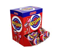 TEMU Fiesta Kojak - Caramelo con Palo Sabor Cereza Relleno de Chicle, Piruletas Lollipop Chicle