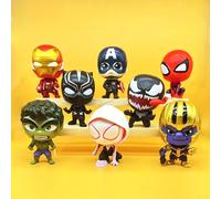 TEMU Figura de Acción de Veneno y Thanos de los Vengadores Marvel, Material PVC, 8 piezas, Estatua para Decoración de Escritorio en Casa u Oficina, Regalo Ideal para Aficionados de Héroes de Marvel