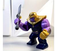 TEMU Figura de Acción Oficial de Thanos - Decoración Construible de con Piezas Intercambiables, , Soporte para Exhibición en Casa y Oficina