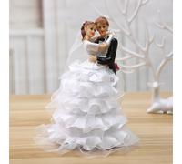 TEMU Figuras de novio y novia, artesanía de resina, decoraciones de boda clásicas, adornos de boda románticos, estatuas de miniatura de novio y novia, regalo de pareja, "No "
