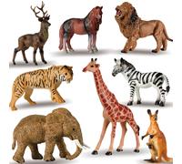 TEMU Figuras educativas de animales - de PVC para niños, elefante, , zebra, león, tigre, - Ideal para aprender y regalos de , figuras de animales para niños, juguetes de animales.