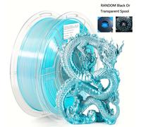 TEMU Filamento PLA 1.75mm, Carrete de Filamento para Impresora 3D 1kg (2.2lbs), y Y para Impresión 3D, Precisión Dimensional +/- 0.02mm (Verde Lago y Plateado), para Halloween y Navidad