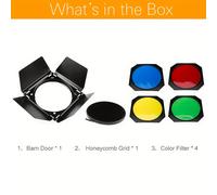 TEMU Filtros profesionales Godox BD-04 para puerta de , rejilla de panal de 60 grados, , para reflectores de estudio de 18 cm