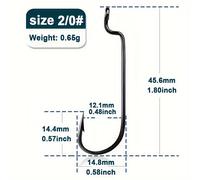 TEMU Fishtrip 100pcs de ganchos de de compensado para pesca (ganchos de de plástico ) 2X Long Shank Bass Hooks (Adecuados para Texas o Rigging) Accesorios.