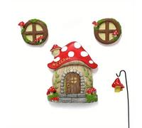 TEMU Flor Hongo para Puerta y Ventana - Un Set de 4 Decoraciones Creativas para Jardín, Micro-Paisaje para , Adornos de Árbol para el Jardín, Decoraciones de y Gnoms en un Estilo