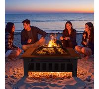 TEMU Fogón Exterior, Fogón y Chimenea de Exterior con Pantalla Antichispas, Calentador, para Patio, Jardín, Camping, Cuenco de , 81 X 81 X