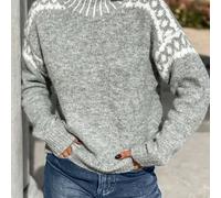 TEMU Fondos de inversión - Elegante suéter de media caída con cuello y bloques de color para mujer