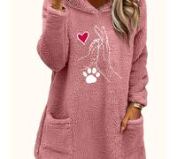 TEMU Fondos de inversión: Sudadera con capucha tipo pullover con digital de , sudadera holgada de felpa de cara con bolsillo para otoño e invierno, ropa de mujer.