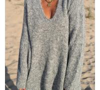 TEMU Fondos de inversión - Suéter de invierno holgado y de lana con cuello en V para mujer