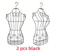 TEMU Forma de Busto de Mujer Elegante de Hierro con Gancho - Negro/, para Exhibición de Costura y Tejido