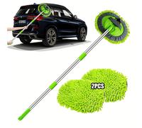 TEMU Fregona de de Coches de Microfibra de 48" con Mango Largo - Detallado Sin Arañazos para Coches, Camiones, SUVs, RVs, Barcos - Esponja de Chenilla