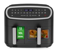 TEMU Freidora de aire de 10L con cámara, ventana de visualización, pantalla táctil LED, / ajustables, mini horno, freidoras compactas