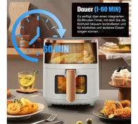 TEMU Freidora de Aire de Gran Capacidad de 5L, 8 Menús Preestablecidos Táctiles, Fácil de Limpiar, Freír y Sin Aceite, Adecuada para Reuniones Familiares y Uso en la Cocina