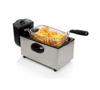 TEMU Freidora Eléctrica 3L Acero Inoxidable 2000W | Freidora de Aceite Profesional Rápida con Cesta Extraíble, Termostato Regulable y Fácil Limpieza | Ideal para Patatas y Croquetas Crujientes