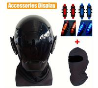 TEMU Fronsra Máscara Cyberpunk LED a para Adultos - Efectos RGB (/Azul), Balaclava y Palos, Cubierta Facial /FPC - Máscara de Disfraz Mecánico DIY para Fiestas de Cosplay y Festivales de