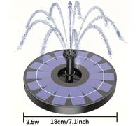 TEMU Fuente de agua solar | 6 boquillas, bomba de fuente flotante portátil de pie para jardín, estanque, piscina, exteriores y patio trasero, 1W-3.5W, IPX8