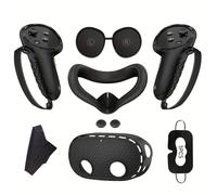 TEMU Fundas de Silicona 7 en 1 Compatibles con 2/Oculus Quest 3/3S Accesorios, Carcasa para Controlador de Cabeza de Virtual, Ojos, Agarres Táctiles y Cubierta para Lente