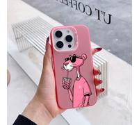 TEMU Fundas de teléfono Anime P-Pink Panther Compatible con Iphone 16 15 14 11 Pro XR XS 7 Plus, Cubierta posterior anti-caída con acabado mate.