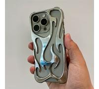 TEMU Fundas de Teléfono con Llama de Hueca para 15 14 11 Plus, Estilo Cool para y Chicas, Cubierta Electroplateada Plateada, Regalo