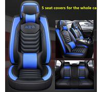 TEMU Fundas para asientos de 5 plazas, cojines de asiento de cobertura total para toda estación, protectores de asiento de cuero PU, accesorios para automóviles