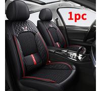 TEMU Fundas para Asientos Delanteros de Coche Premium de Cuero PU + Tela Antideslizante de Fibra de Hielo Cobertura Completa, Protector de Asiento