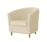 TEMU Fundas para Sofá de Un Solo Asiento en Terciopelo Color Plata con Cojín, 2 piezas