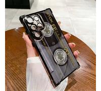 TEMU Fundas para Teléfono con de Casete Retro Compatibles con Galaxy S25 S24 S23 S22 S21 FE 4G 5G, Cubierta Trasera y Transparente para Protección contra Caídas