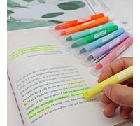 TEMU FUNFULL 8pcs Resaltadores de Gel Neón - Colores Vibrantes y Sin Manchas para Diarios y Estudio