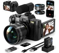 TEMU G-Anica Cámara Digital de 48MP para Fotografía con WiFi y Control por App, Vlogging en 4K para YouTube, 16X Zoom, -Trepidación, Tarjeta TF 32GB, Baterías Duales, Lente Gran 52mm & Macro