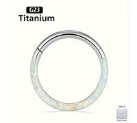 TEMU G23 16G Aleación de Titanio OPAL Perforado Diafragma Pieza de Sonido Anillo de Puente Barra de Nariz Aretes Daith Joyería de Perforación Concha Cartílago Oreja Pantalla Lóbulo Botón de Aretes