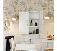 TEMU Gabinete de pared para baño, gabinete de almacenamiento de baño en la pared, 18 X 60 X 60 cm, botiquín con estantes ajustables