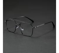 TEMU Gafas de espejo de material ABS con decoración de lente, montura de aleación de de estilo para hombres con armazón completo de estilo puente