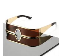 TEMU Gafas de sol Y2K Wrap-Around con montura de metal para mujer y hombre, gafas estilo cyberpunk con protección UV400, perfectas para conducir, pescar, viajar, ir a , , fiestas y ropa al