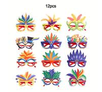 TEMU Gafas de tema de carnaval de 12 piezas, gafas de plástico de de Mayo, ajuste , no necesita electricidad, , para decoraciones de fiesta y accesorios de cabina fotográfica