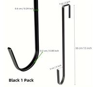 TEMU Gancho Decorativo Navideño de Hierro Simple para Puerta, Sin Instalación, y Largo 15 Pulgadas, o , 1 Pieza o 2 Piezas, Halloween